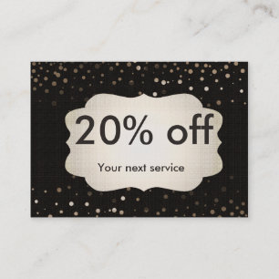 Cupom Dourado do Presente Confetti para Desconto P