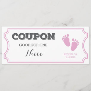 Cupom para anúncio de bebê sobrinha
