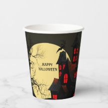 Cups De Papel De Lua Cheia De Casa Caçada