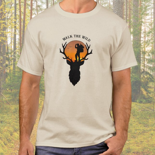 Cúpula em busca de caminhadas pela camiseta do hom (Summit Seeker Walk the Wild Hiking Men's T-shirt)