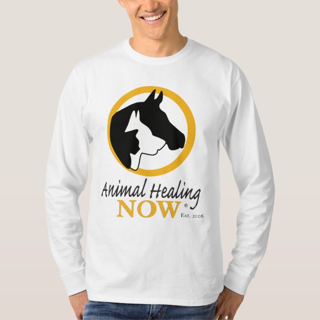 Cura de animais agora camiseta de folhas compridas (Frente)
