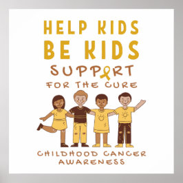 cura de apoio ao cancer infantil. Impressão Poster