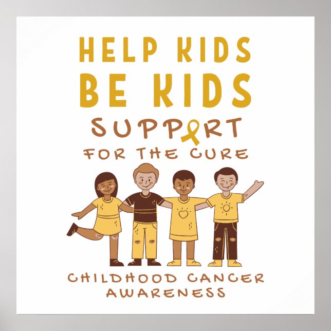 cura de apoio ao cancer infantil. Impressão Poster (Frente)