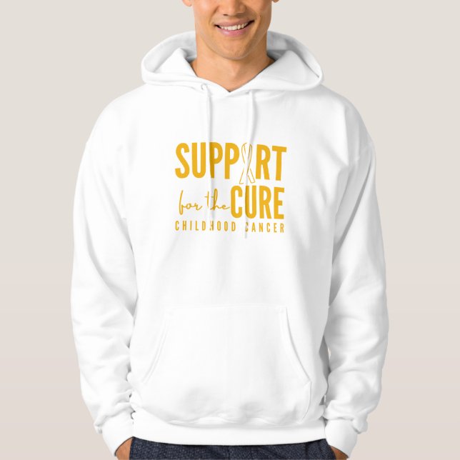 cura de apoio ao cancer na infância Pullover Hoodi (Frente)