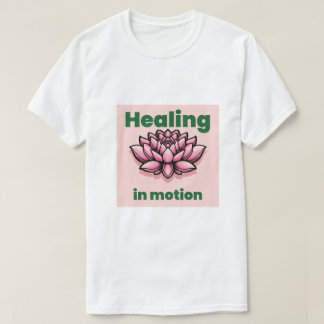 "Cura em Movimento" Camiseta Gráfica Flor de Lótus