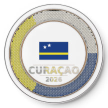 Curaçao Football Fan Flag Circular Badge World Cup
