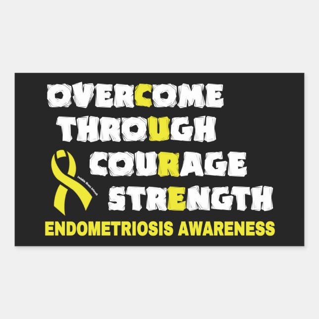 CURE...Endometriose Adesivo Retangular (Frente)