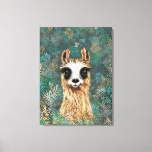 Curioso Baby Llama Funny Canvas Print - Pintura
