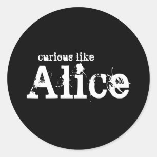 Curioso como a etiqueta preta de Alice