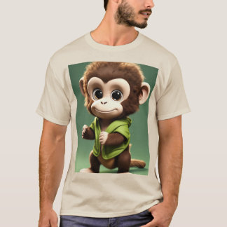 Curioso macaco esquilo na camisa da selva