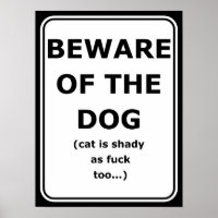 Curioso poster bemente o cão, o gato também está e