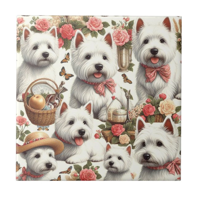 Curioso Terrier Branco da Highlândia Ocidental, se (Frente)