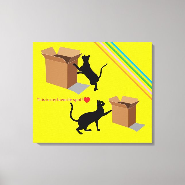 Curious Cats and Their Favorite Box Canvas Print (Frente)