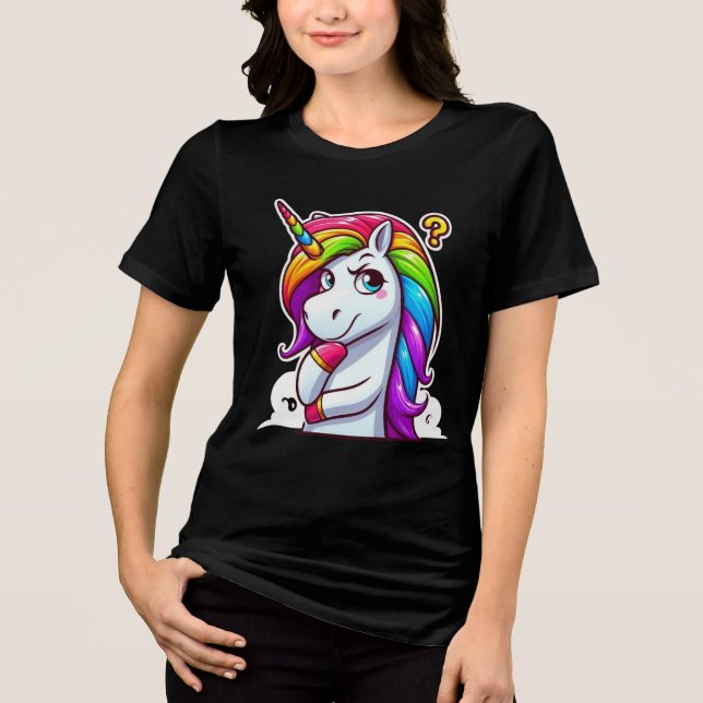 Curious Rainbow Unicorn Thinking (Frente)
