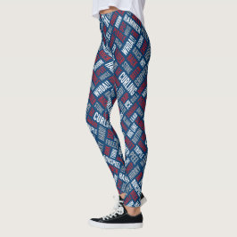 Curling Lingo Leggings - Vermelho, Branco e Azul