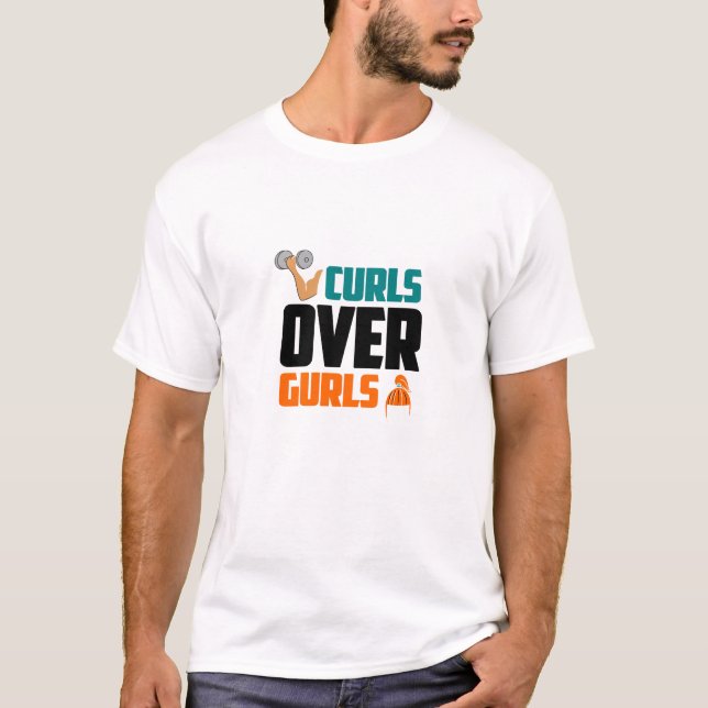 Curls Over Gurls - Camiseta Divertida de Academia (Frente)