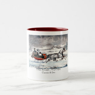 Currier & Ives - caneca - a ESTRADA, INVERNO