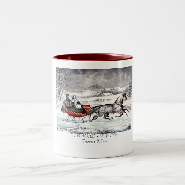 Currier & Ives - caneca - a ESTRADA, INVERNO (Centro)