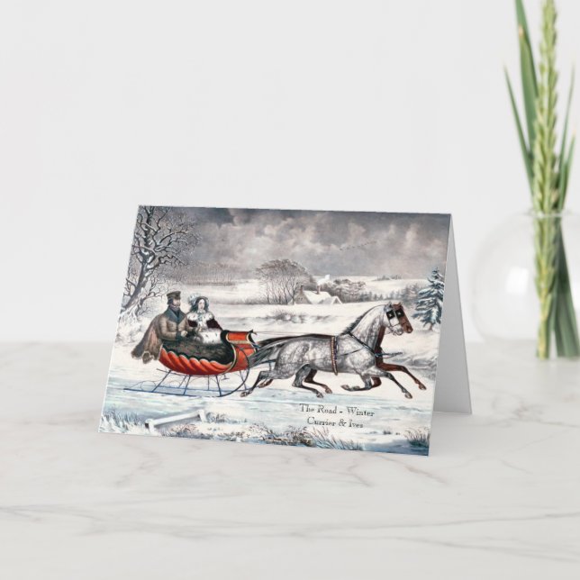 Currier & Ives - Cartão Saudável - A Estrada, Inve (Frente)