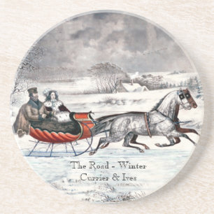 Currier & Ives - porta copos - o inverno da