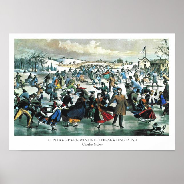 Currier & Ives - Poster - Central Park Winter (Frente)