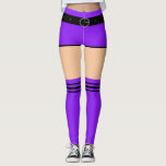 Curtos Roxos Faux e Meias Rachadas Leggings Engraç<br><div class="desc">Curtos Roxos Faux e Meias Stripe Leggings Engraçadas - Design por MIGNED - Personalizável - Cores Personalizadas</div>
