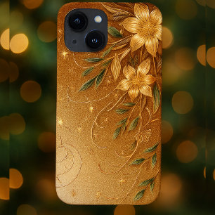 Curva floral moderna elegante do ouro