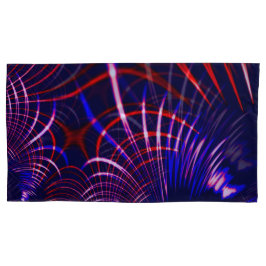 Curvas apontadas de azul para vermelho e branco. L