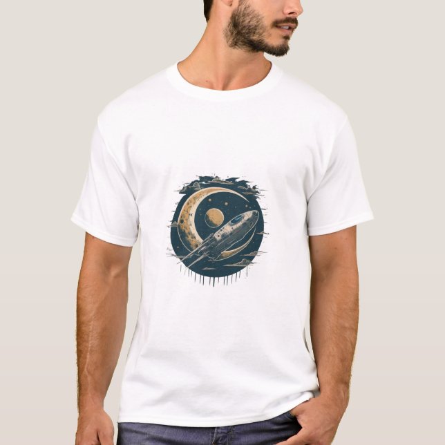 Curvas Cósmicas: Desenho De Camisetas Leves De Gra (Frente)