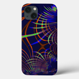 Curvas pontiagudas de coral para verde limão e azu