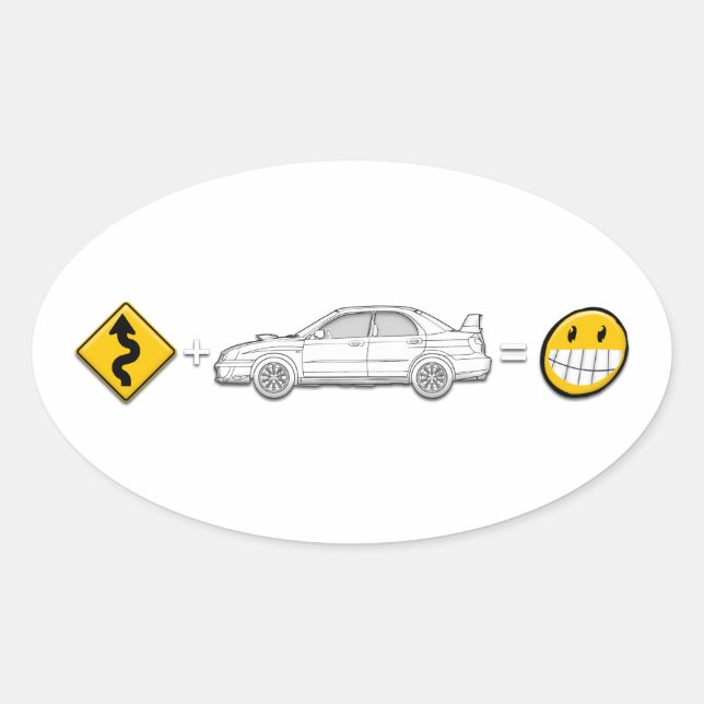 Curvas, Subaru, é igual a adesivo divertido (Frente)