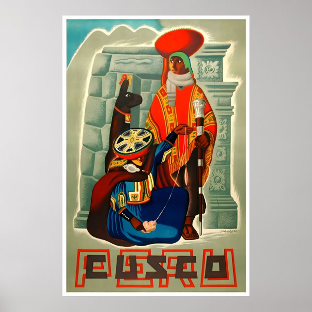 Cusco Art Peru Travel Poster Print (Frente)