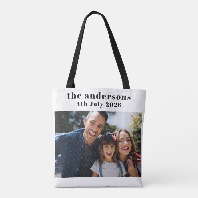 Custom 2 Photo and Text Personalized Tote (Verso)