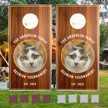  Custom 2 Photo Text Family Name Light Wood