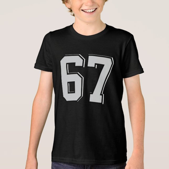 Custom 67 Shirt Cute Number Design Tee (Frente)