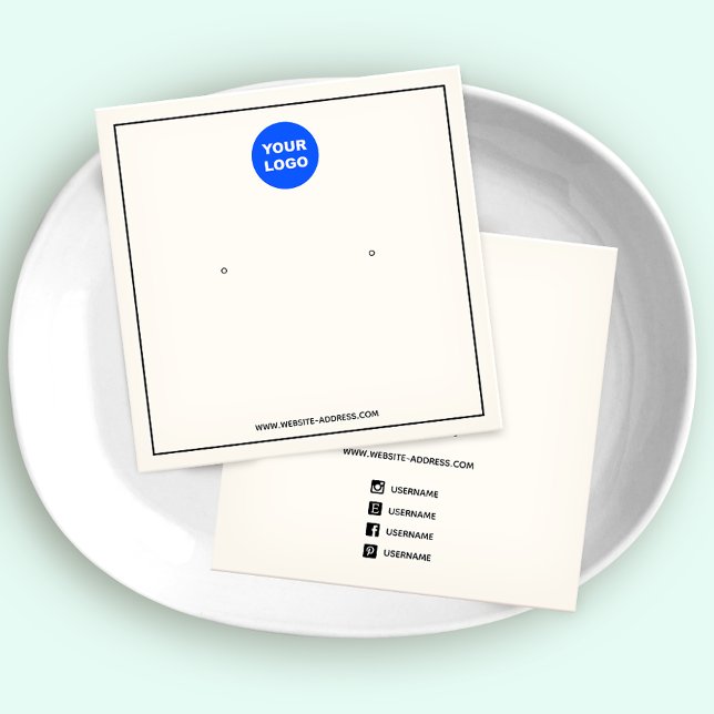 Custom Add Logo Cream Earring Jewelry Display (Criador carregado)