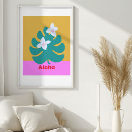 Custom aloha bright colors modern wall poster