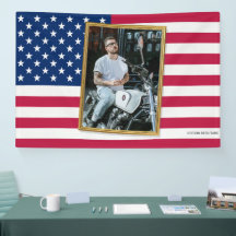 Custom American Flag with Your Photo, Dorm Decor