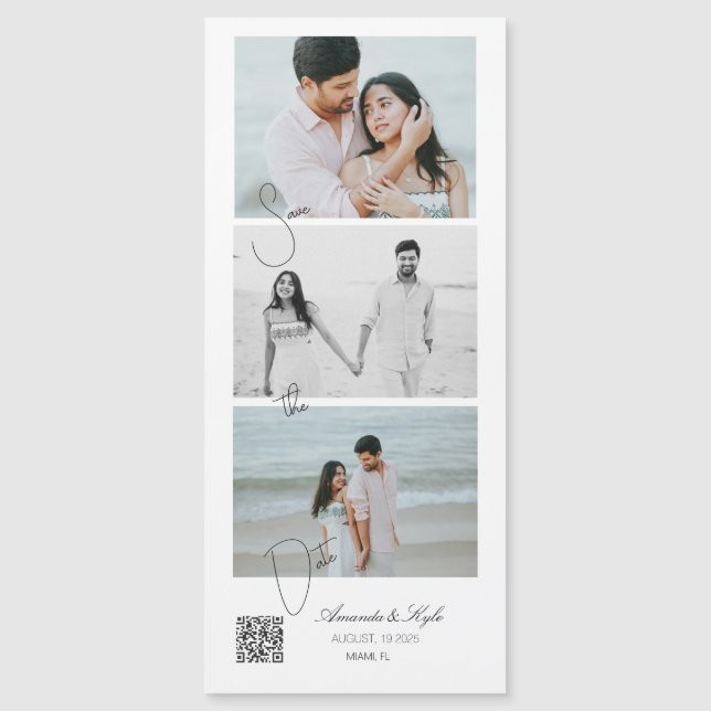 Custom announcement Photo Wedding magnet (Frente)