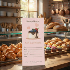 Custom Bakery Gift Certificate 