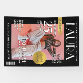 Custom Birthday Banner, Magazine Cover for Women