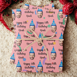 Custom Birthday Wrapping Paper, Pink