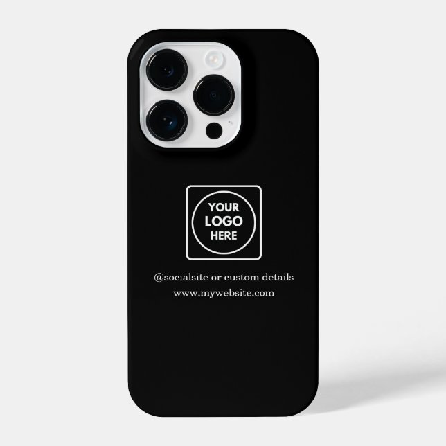 Custom Black Business Logo Promo iphone case (Verso)