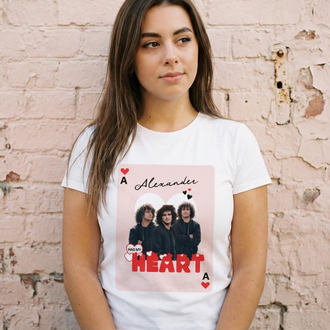 Custom Boyfriend Photos With Name Valentine Heart (Custom Boylfriend Photos With Name Valentine Heart Tri-Blend Shirt)