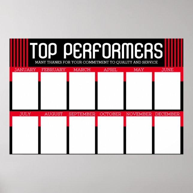 Custom color top performer of month display poster (Frente)