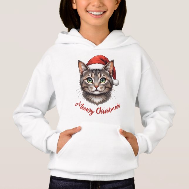 Custom Cute Christmas Cat with Santa Hat (Frente)