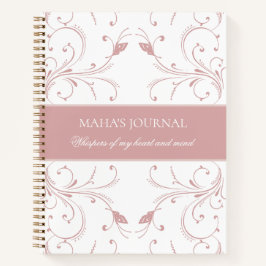 Custom Dusty Rose Botanical Butterfly Journal 