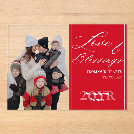 Custom Elegant Script 1 Family Photo Holiday Card