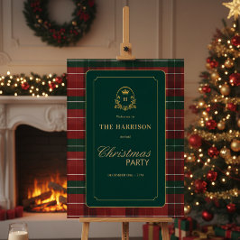 Custom Elegant Tartan Plaid Green & Gold Christmas