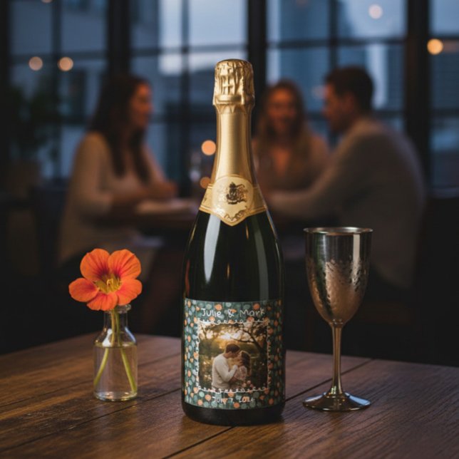 Custom Floral Engagement Photo Champagne  (Criador carregado)